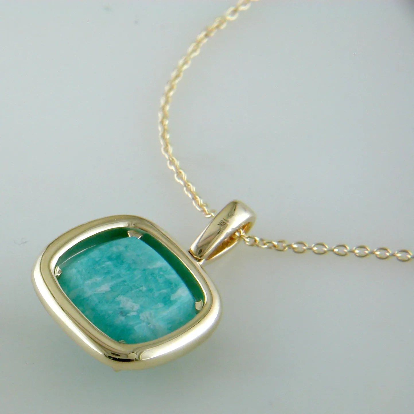 Doves 18K Yellow Gold Diamond Pendant with Amazonite