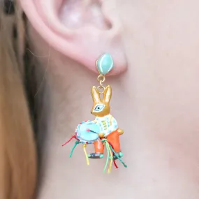 Drummer Bunny Earrings