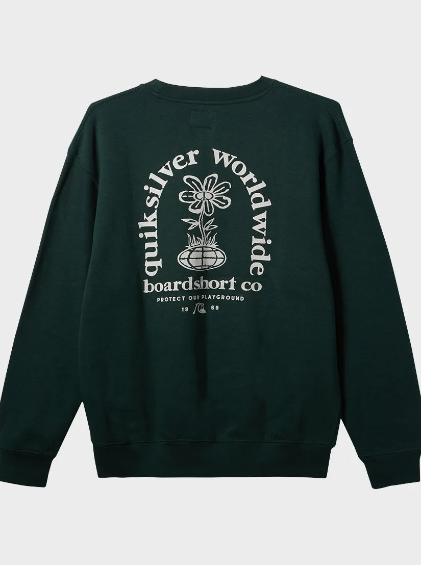 E Peace Out Crew Neck Sweatshirt - Green