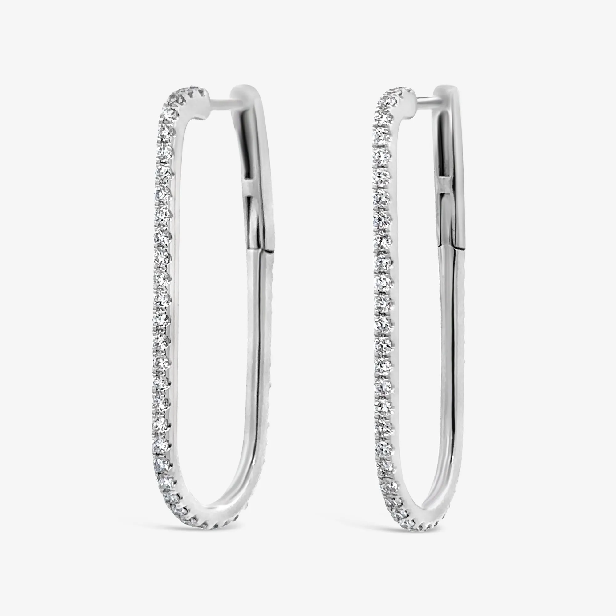 Elongated 1.25 U-Hoop 0.70CT Earrings