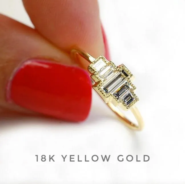 Empire Diamond Baguette Gold Ring