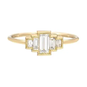 Empire Diamond Baguette Gold Ring