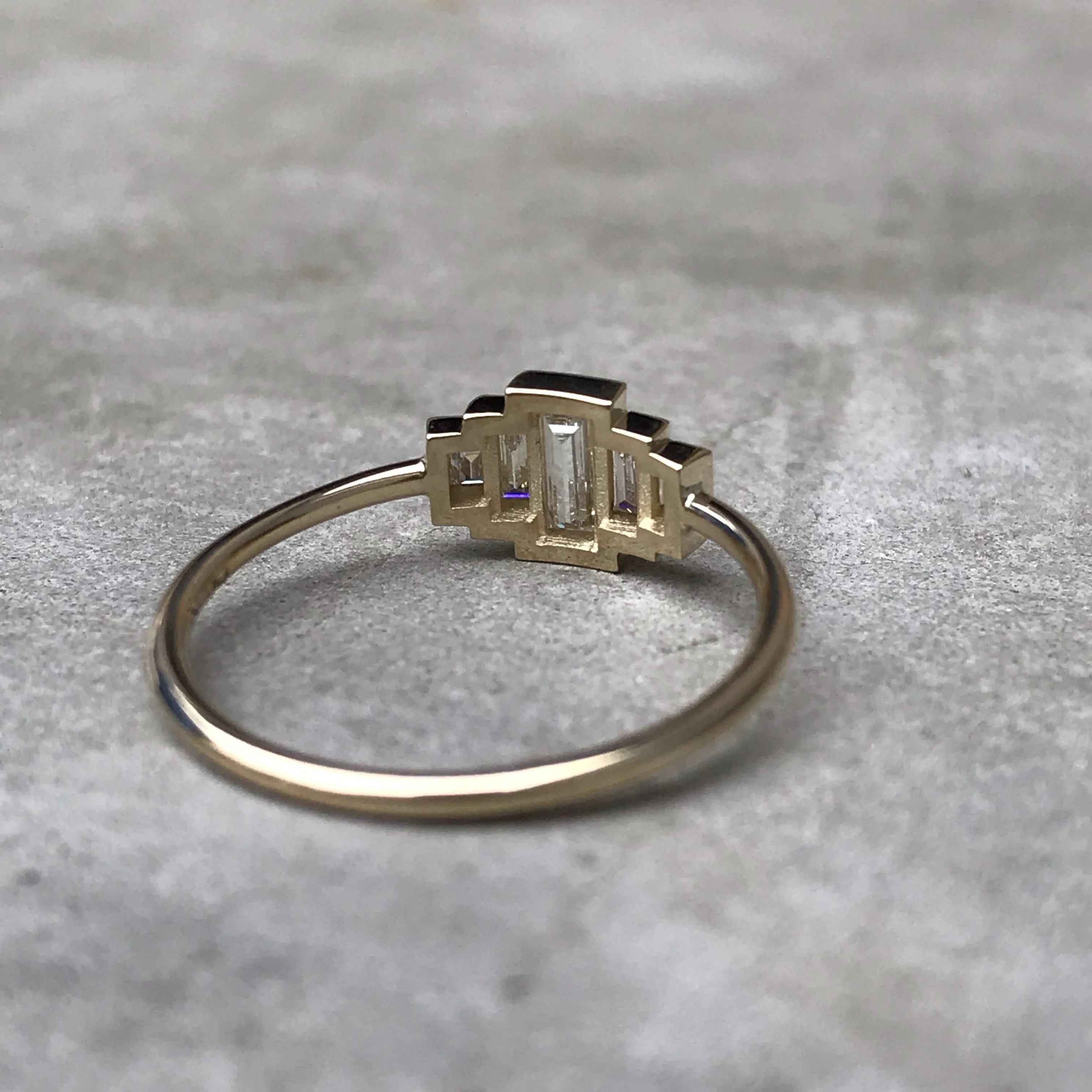 Empire Diamond Baguette Gold Ring