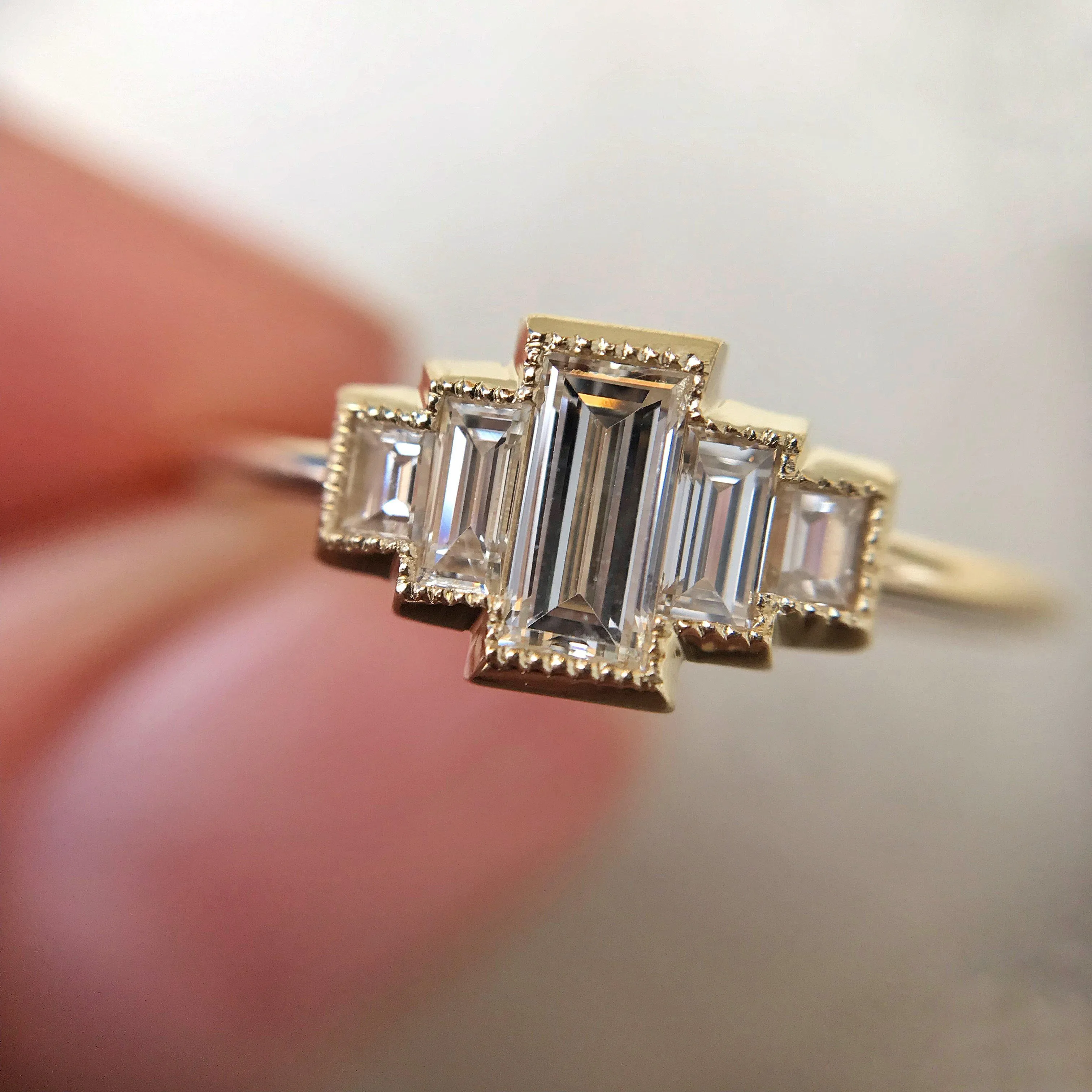 Empire Diamond Baguette Gold Ring