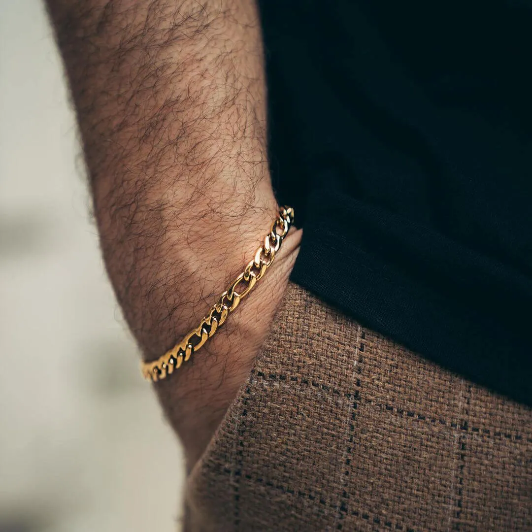 Figaro Bracelet - Gold