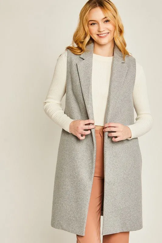 Fleece Long Line Vest