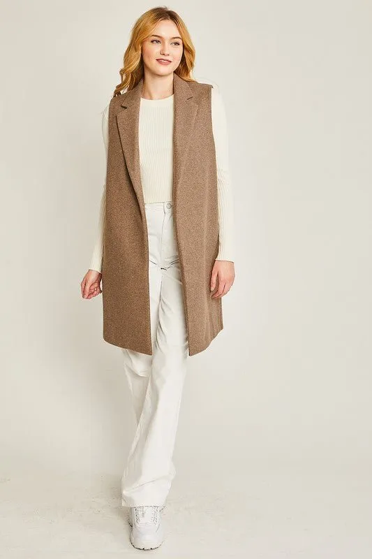 Fleece Long Line Vest