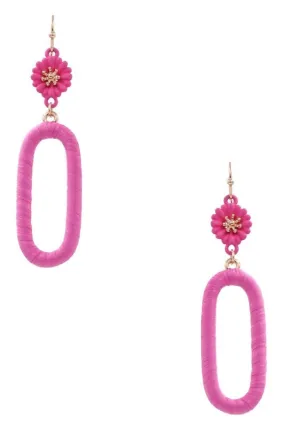 Flora hot pink earring