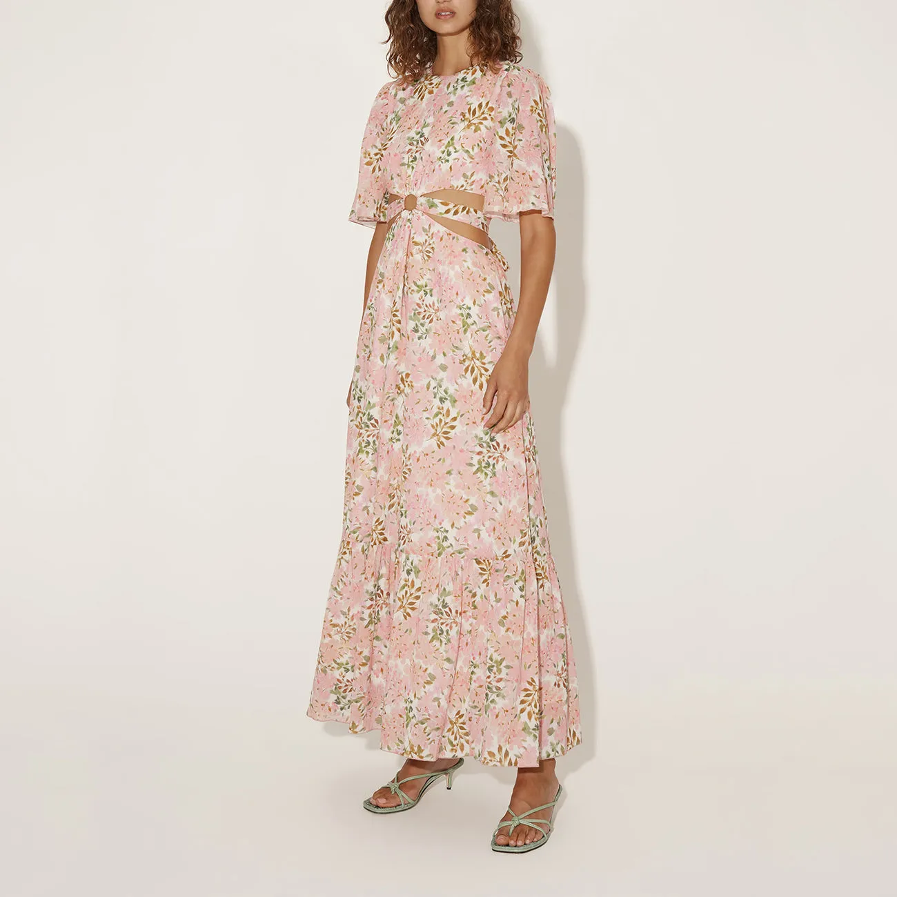 FLORES DRESS WATERCOLOUR FLORAL