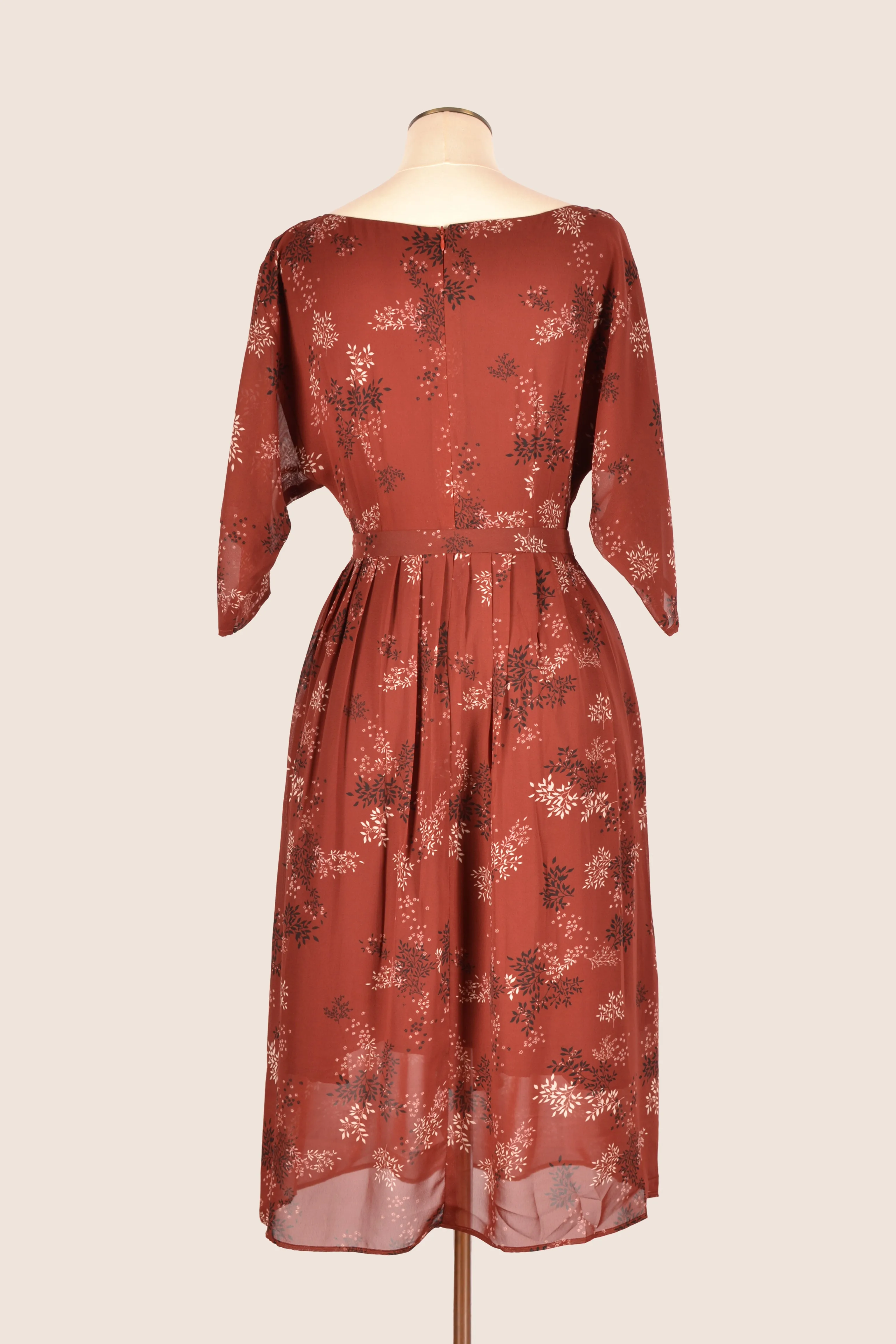 Freida Wine Floral Dress