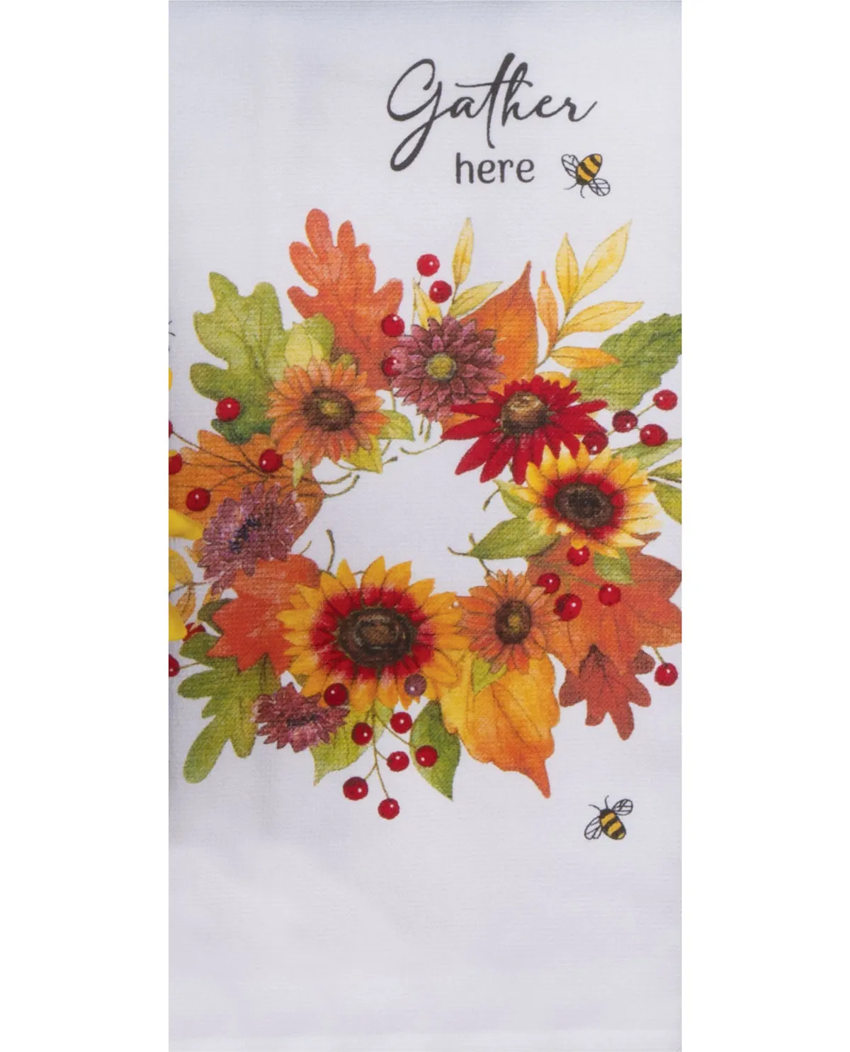 Gather Fall Wreath Decorative Dual-Purpose Terry Cotton Textile