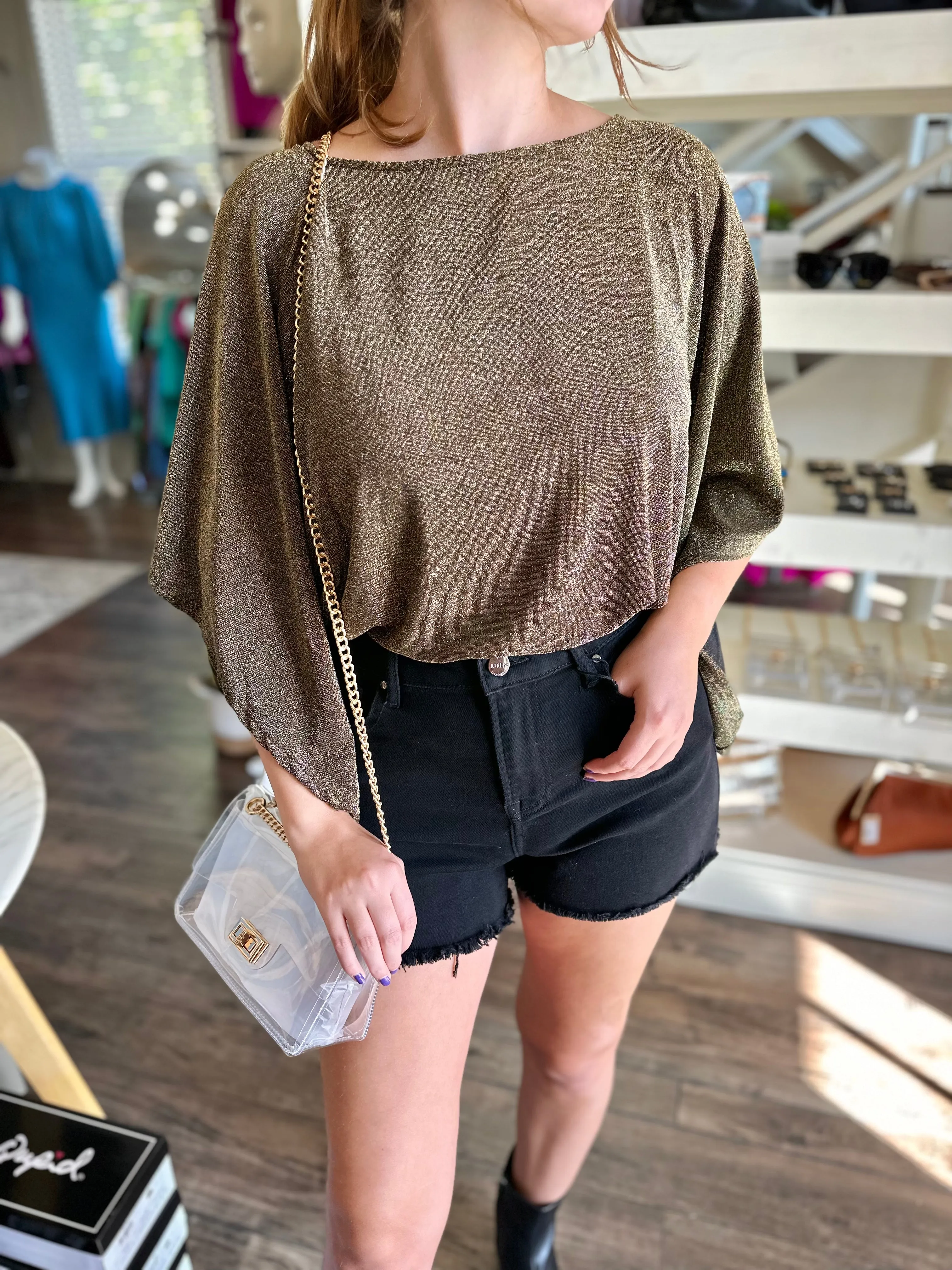 Glitter Kimono Top