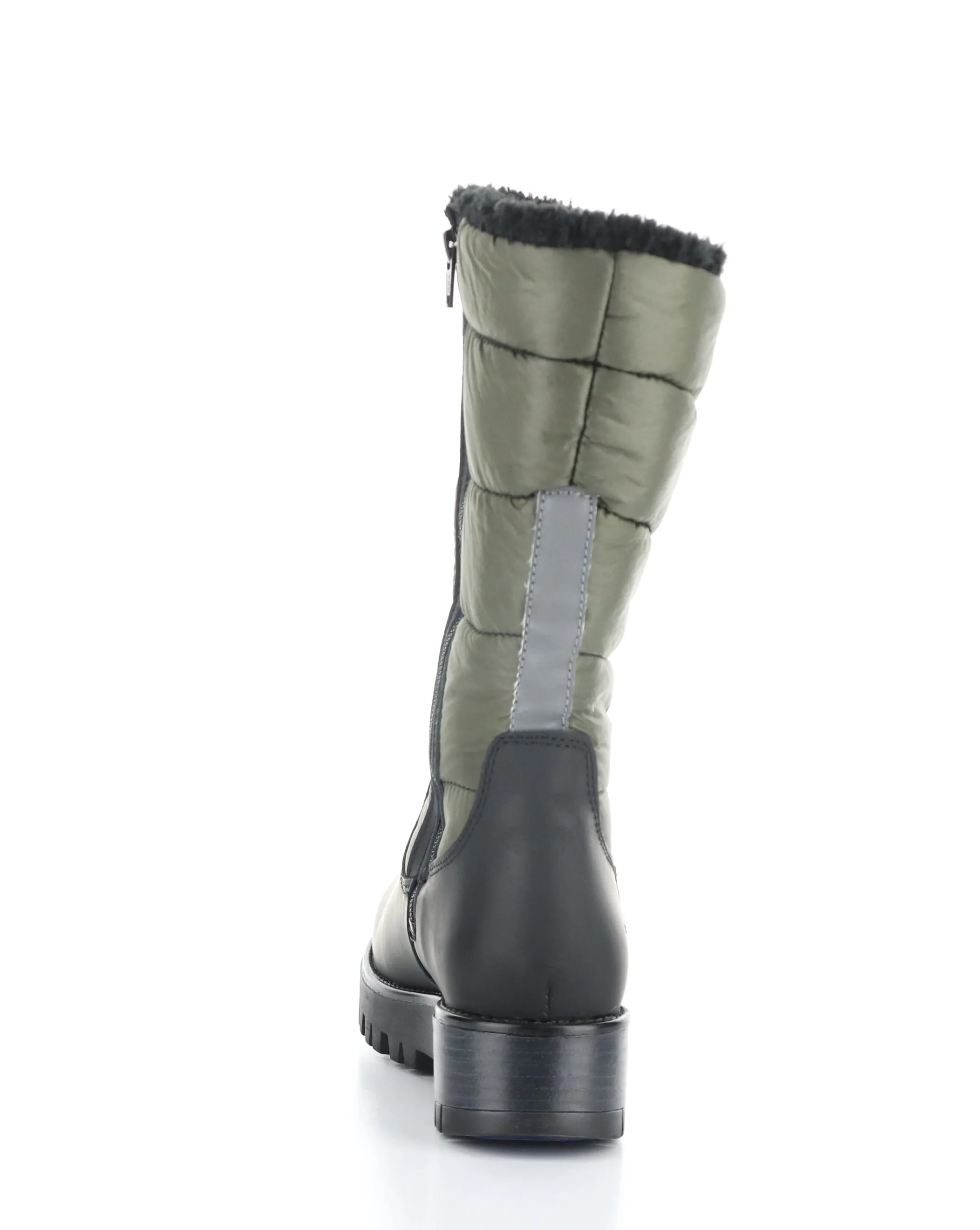 GRACEN PRIMA BLACK/OLIVE Round Toe Boots