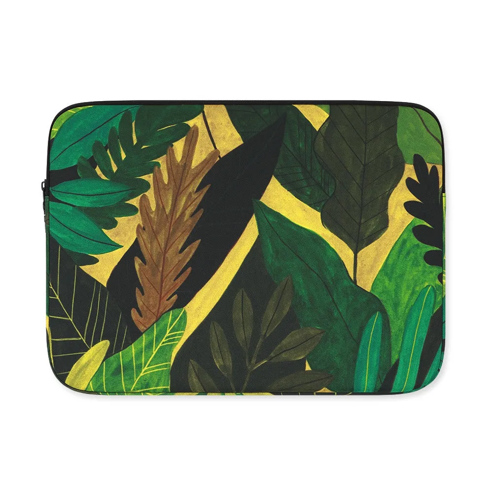 Green Forest Graphic Laptop Sleeves 13 15 inch Cases Protective Covers Handbags Square Pouches Designer Artist Prints Cute Lightweight School Collage Office Zipper Fashion Unique Gifts