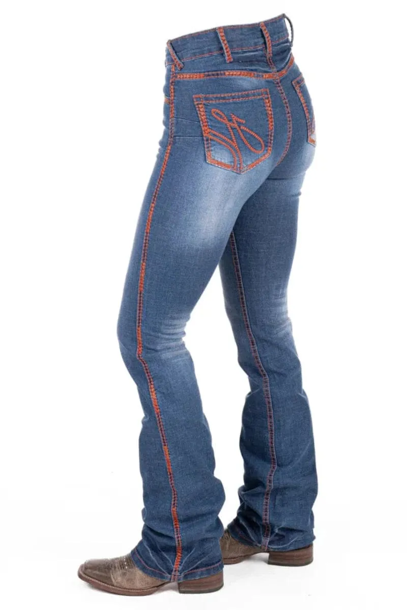 Hitchley & Harrow Jeans Womens Ultra High Rise Michigan Rust Stitch (SR2177)