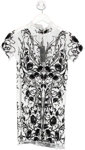 House of Widow White Floral Print Mini Dress UK M