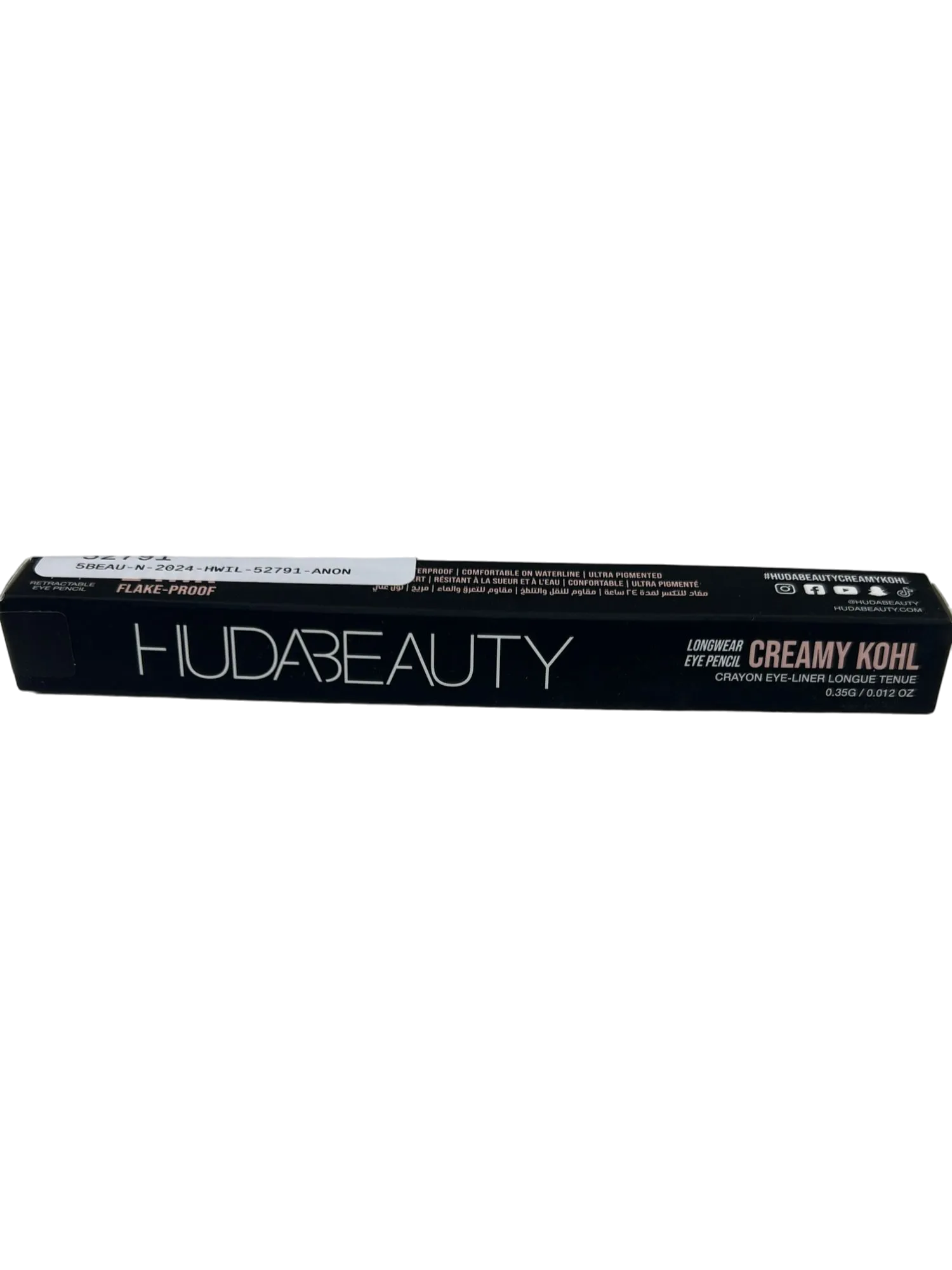 HUDA BEAUTY Creamy Kohl Longwear Eye Pencil Very Vanta 0.012 Oz / 0.35 G