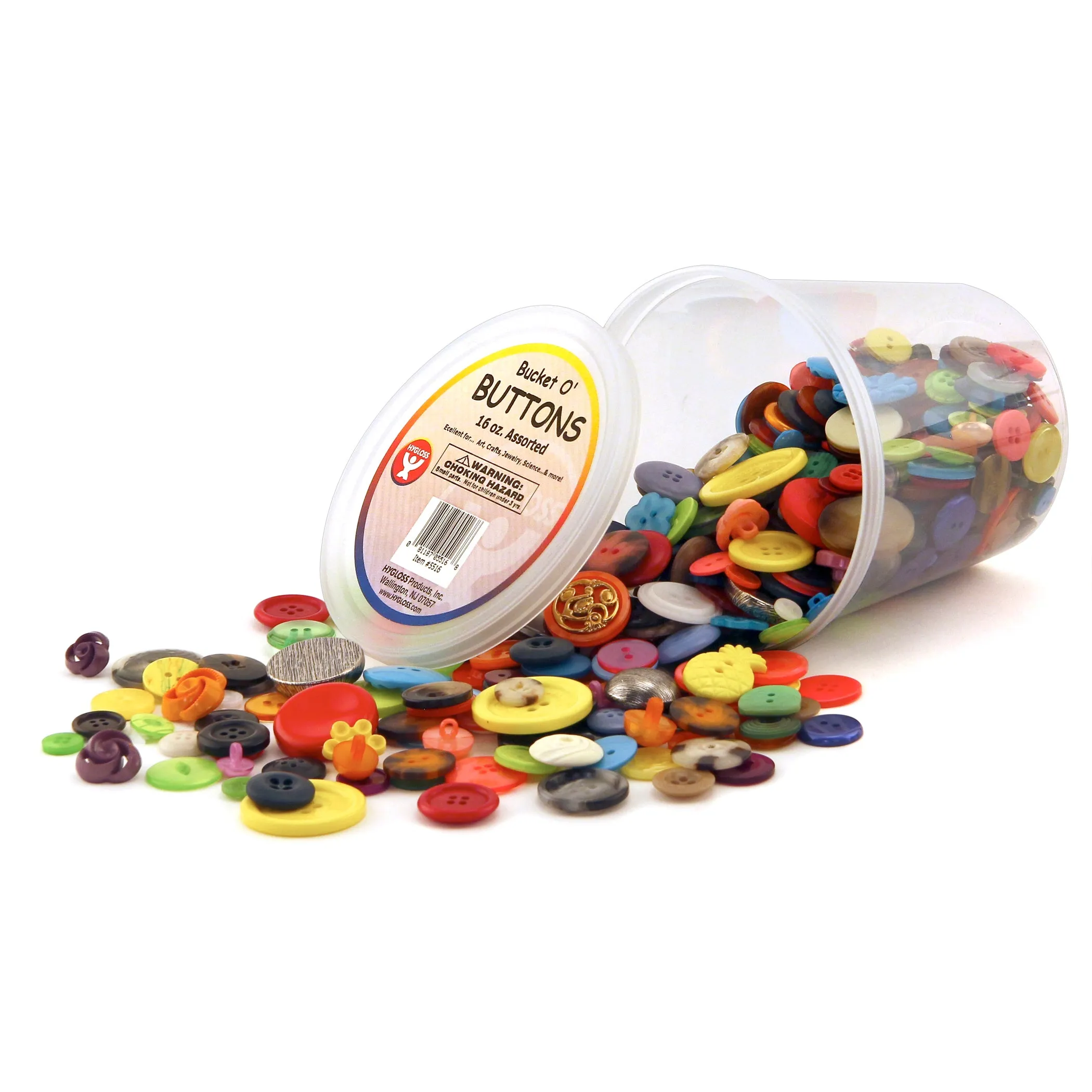 Hygloss Products Bucket O`Buttons, 16 Oz Assorted