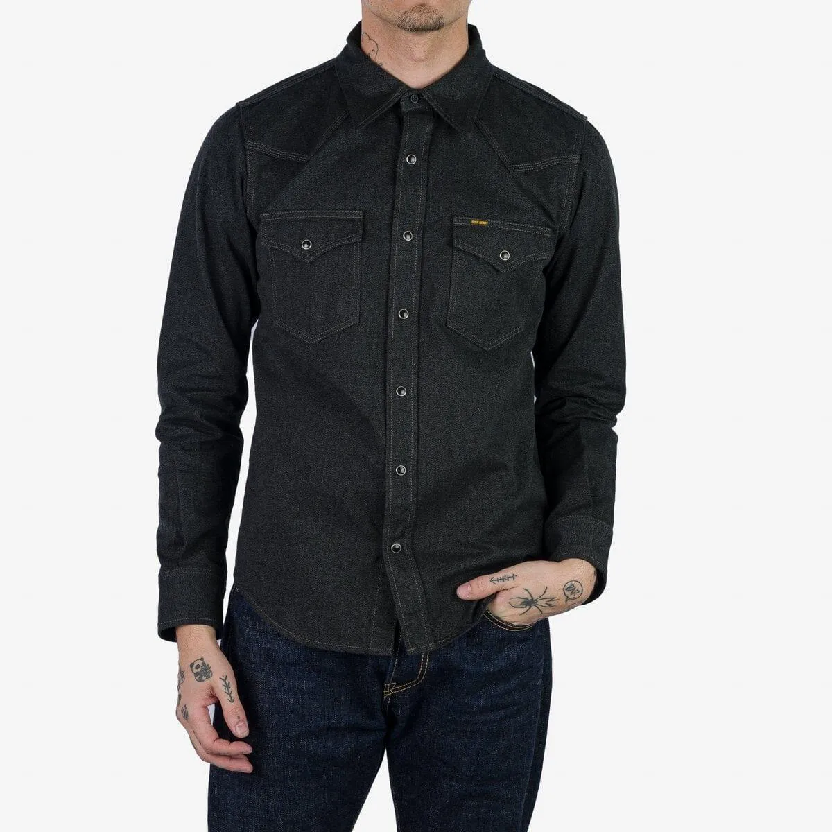 Iron Heart - IHSH-367-BLK - 10oz Mock Twist Twill Western Shirt - Black