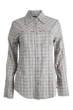 ISABEL MARANT 100% Cotton Pink Grey Checked Cowgirl Style Shirt (38)