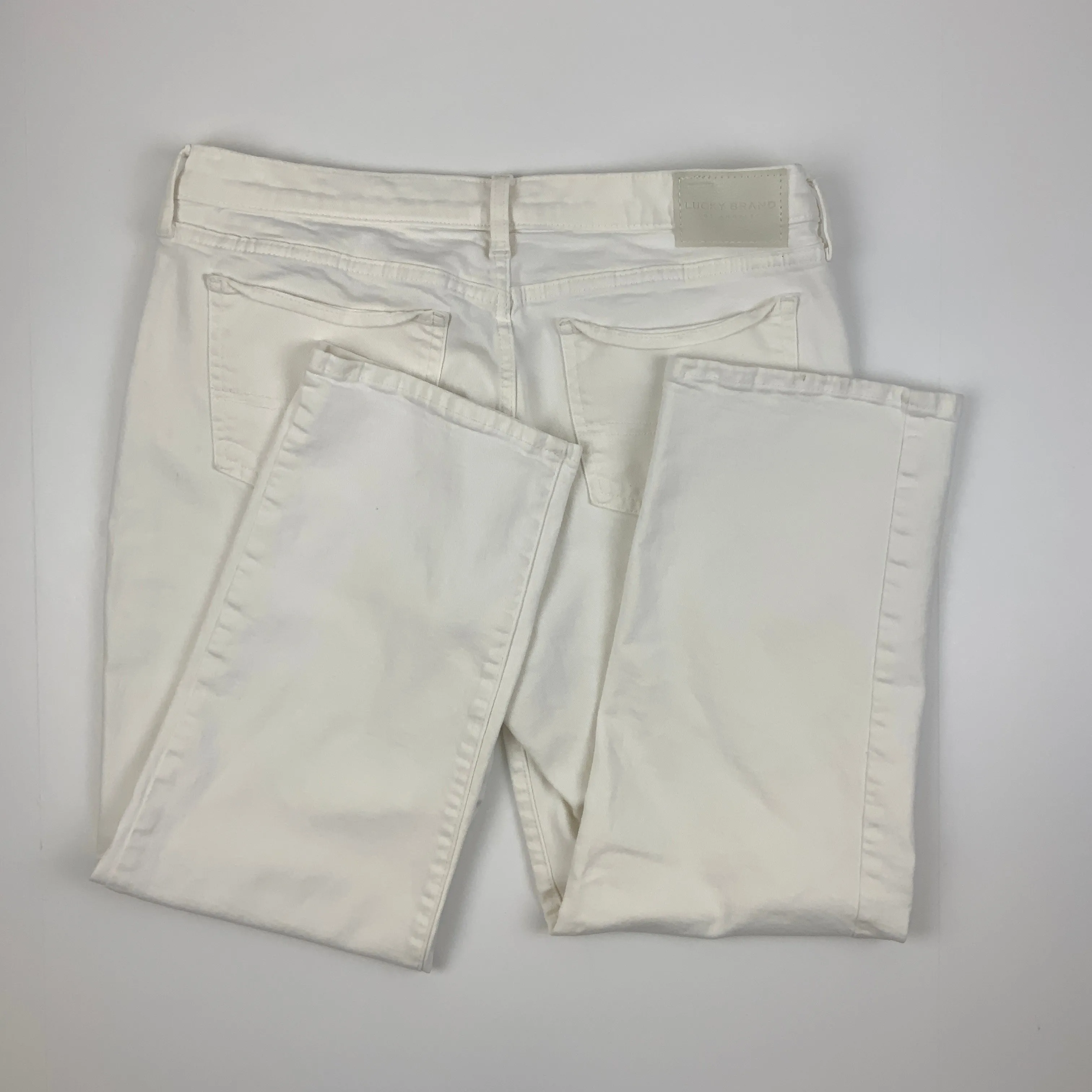 Jeans Cropped By Lucky Brand In White Denim, Size: 10