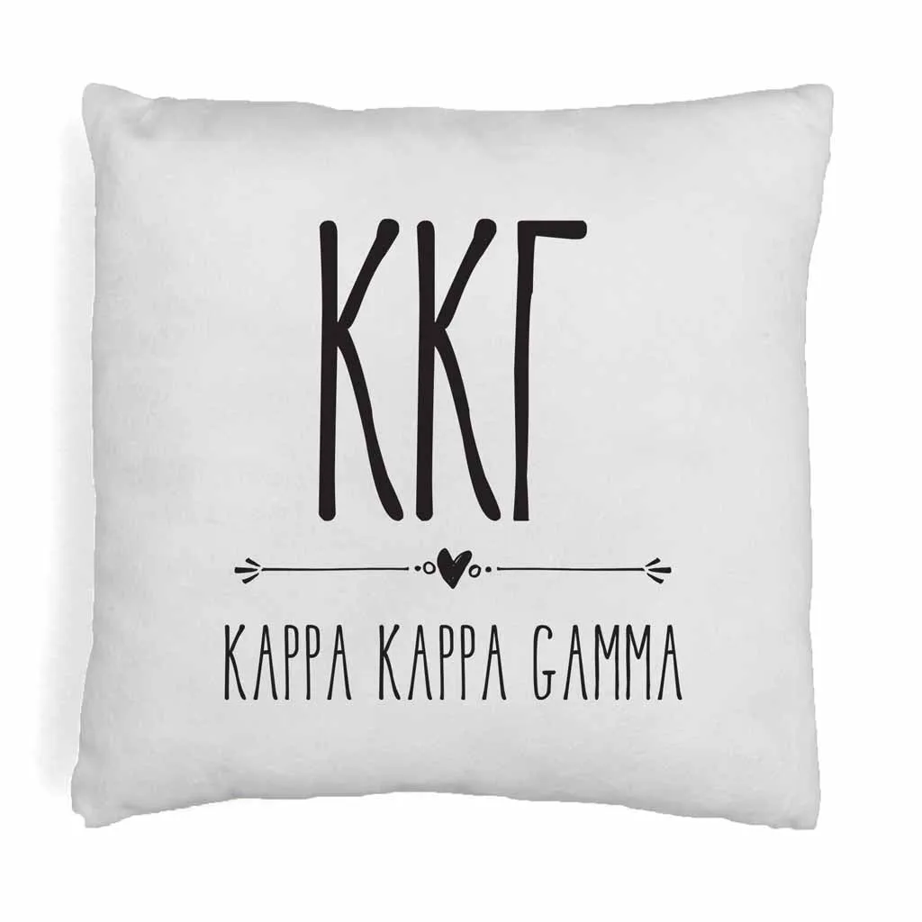 Kappa Greek Boho Sorority Throw Pillow Cover for Dorm or Apartment