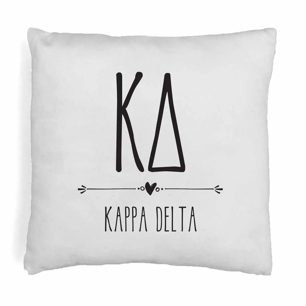 KD Greek Boho Sorority Throw Pillow Cover for Dorm or Apartment