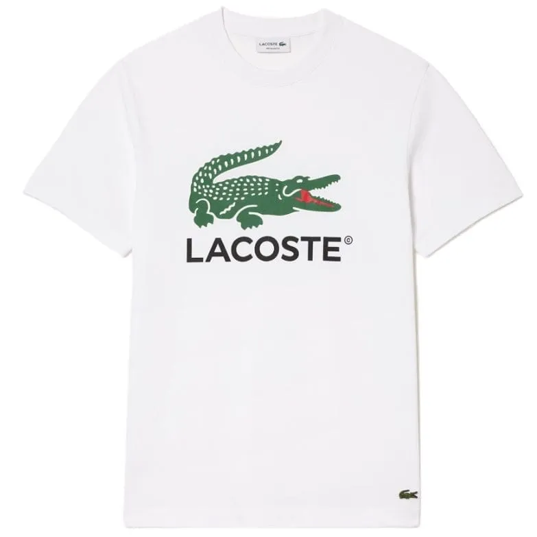 Lacoste Jersey Signature Print Tee (White) TH1285-51