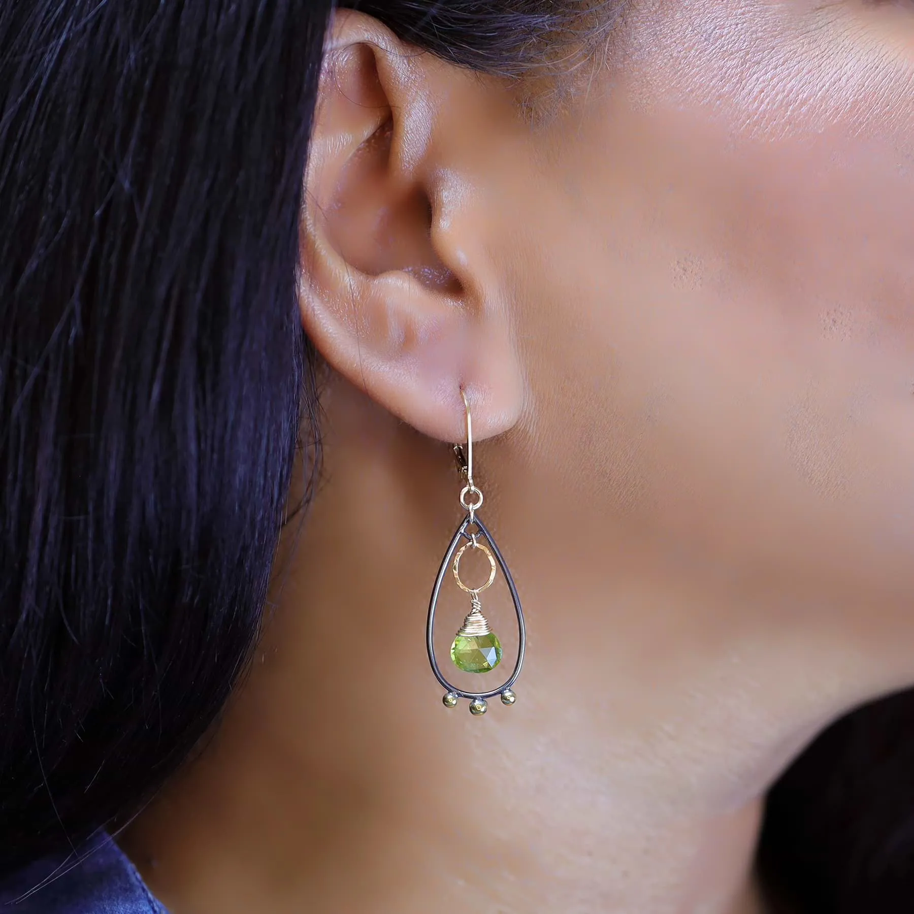 Liverpool - Mixed Metal Peridot Chandelier Earrings