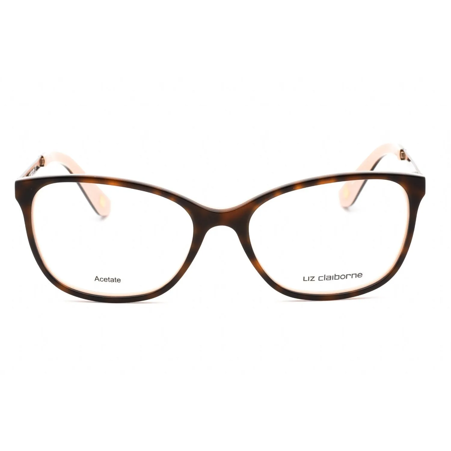 Liz Claiborne L 647 Eyeglasses Havana Peach/Clear demo lens