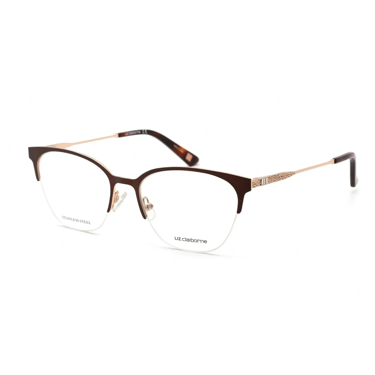 Liz Claiborne L 658 Eyeglasses BROWN GOLD/Clear demo lens