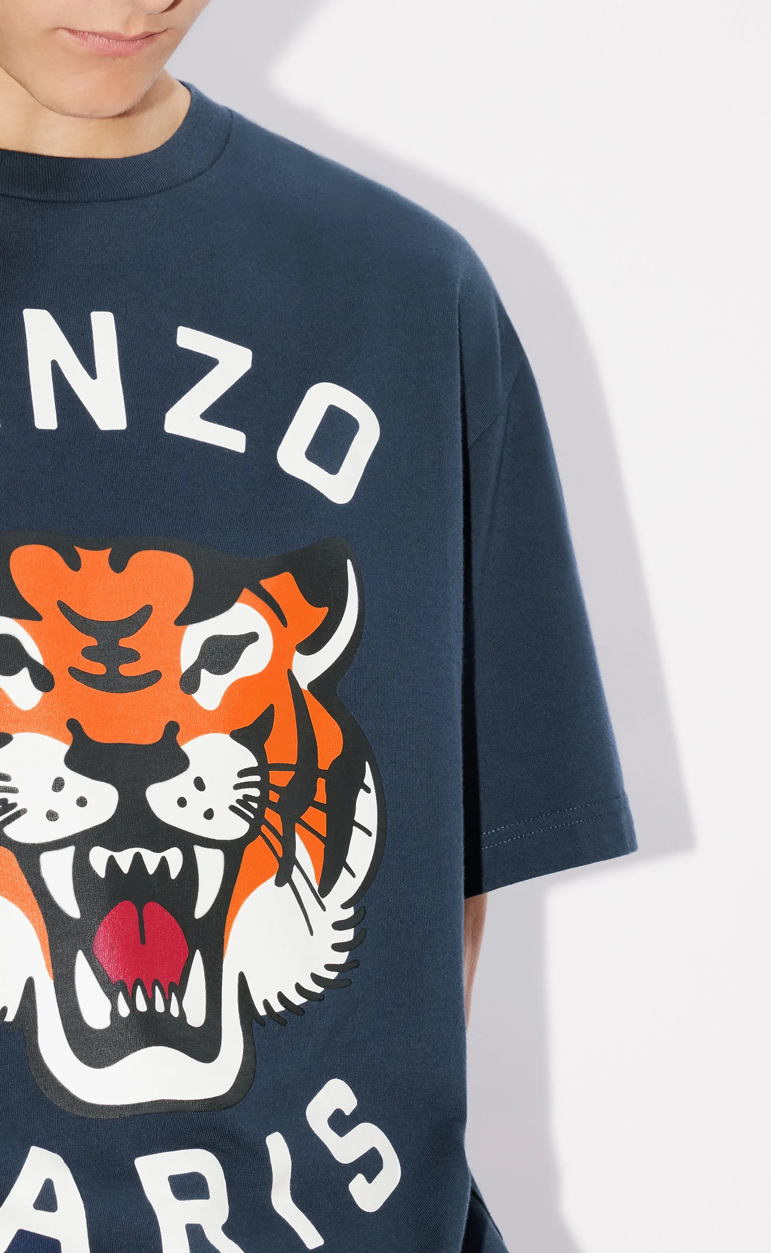 LUCKY TIGER OVERSIZE MIDNIGHT BLUE T-SHIRT