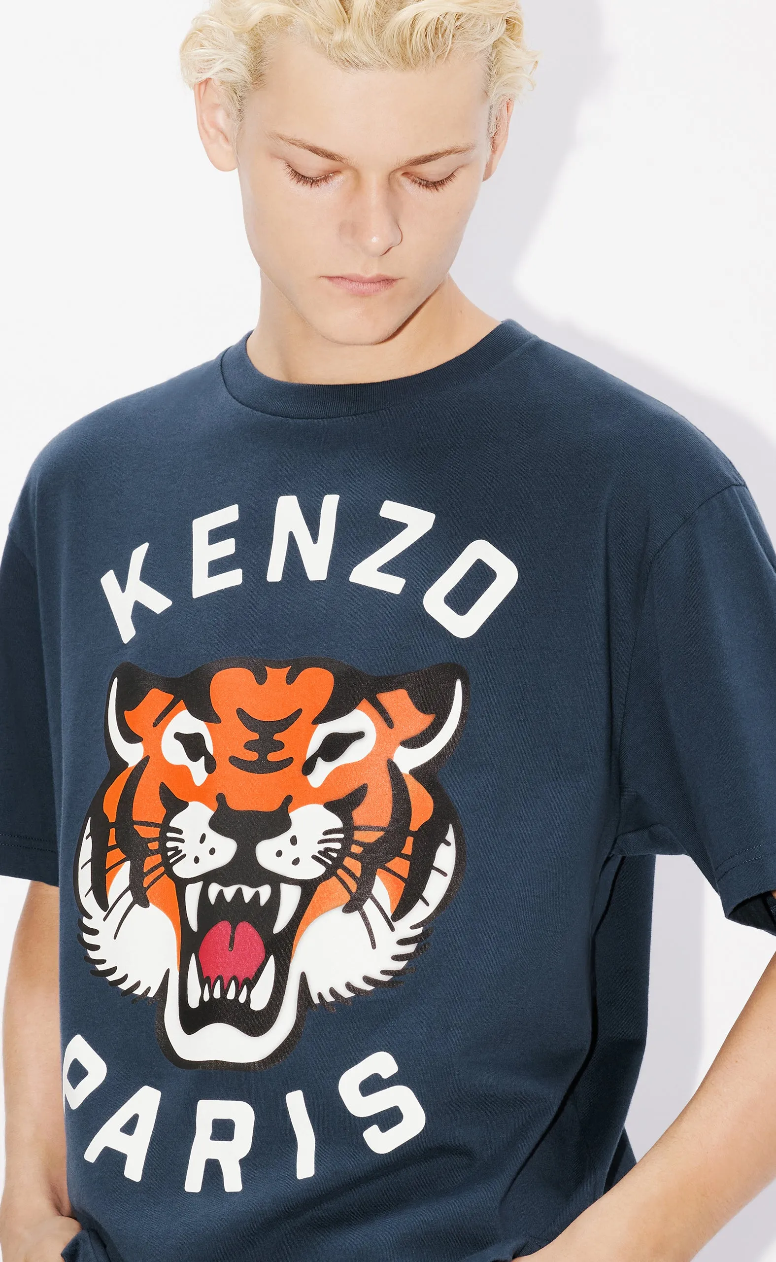 LUCKY TIGER OVERSIZE MIDNIGHT BLUE T-SHIRT