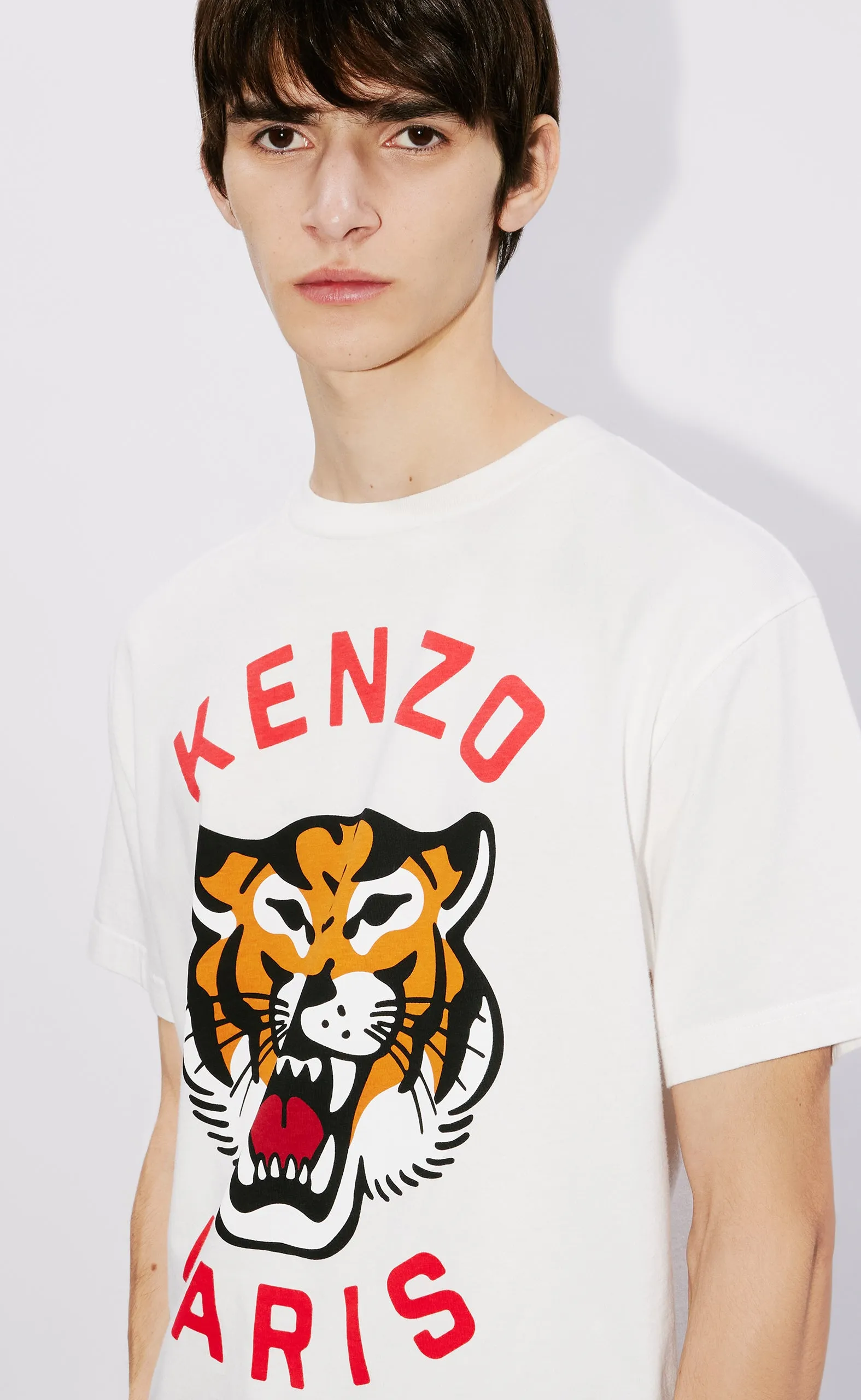 LUCKY TIGER OVERSIZE MIDNIGHT OFF WHITE T-SHIRT