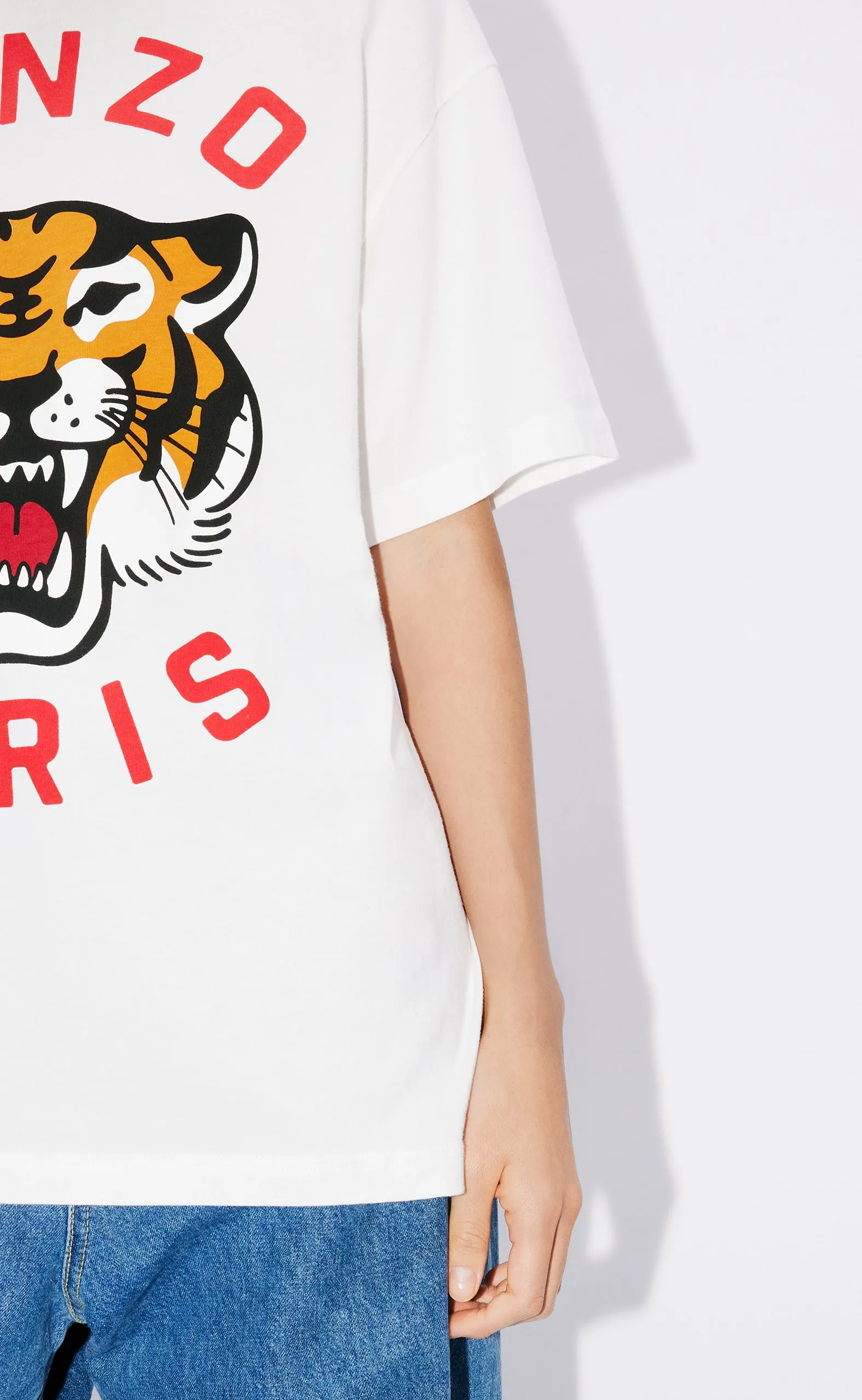 LUCKY TIGER OVERSIZE MIDNIGHT OFF WHITE T-SHIRT