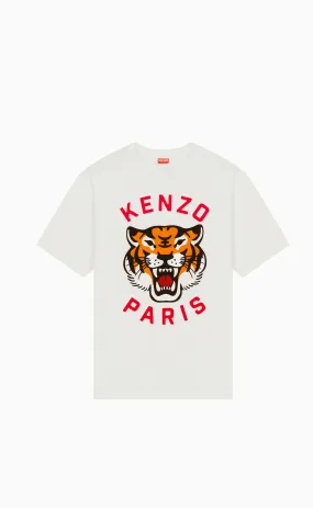 LUCKY TIGER OVERSIZE MIDNIGHT OFF WHITE T-SHIRT