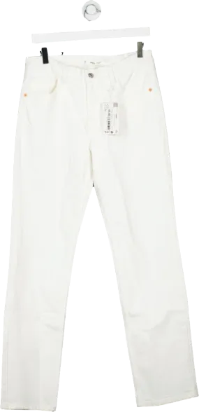 MANGO White Medium-comfort Straight Jeans UK 12