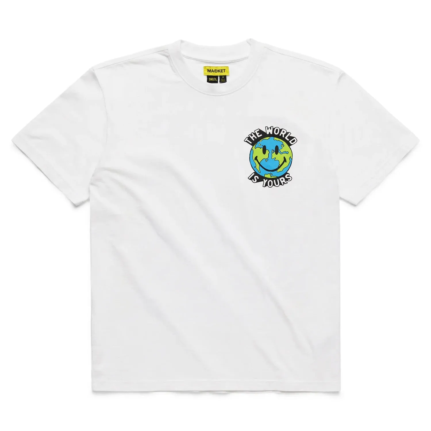 Market Men Smiley Peace And Harmony World T-Shirt White