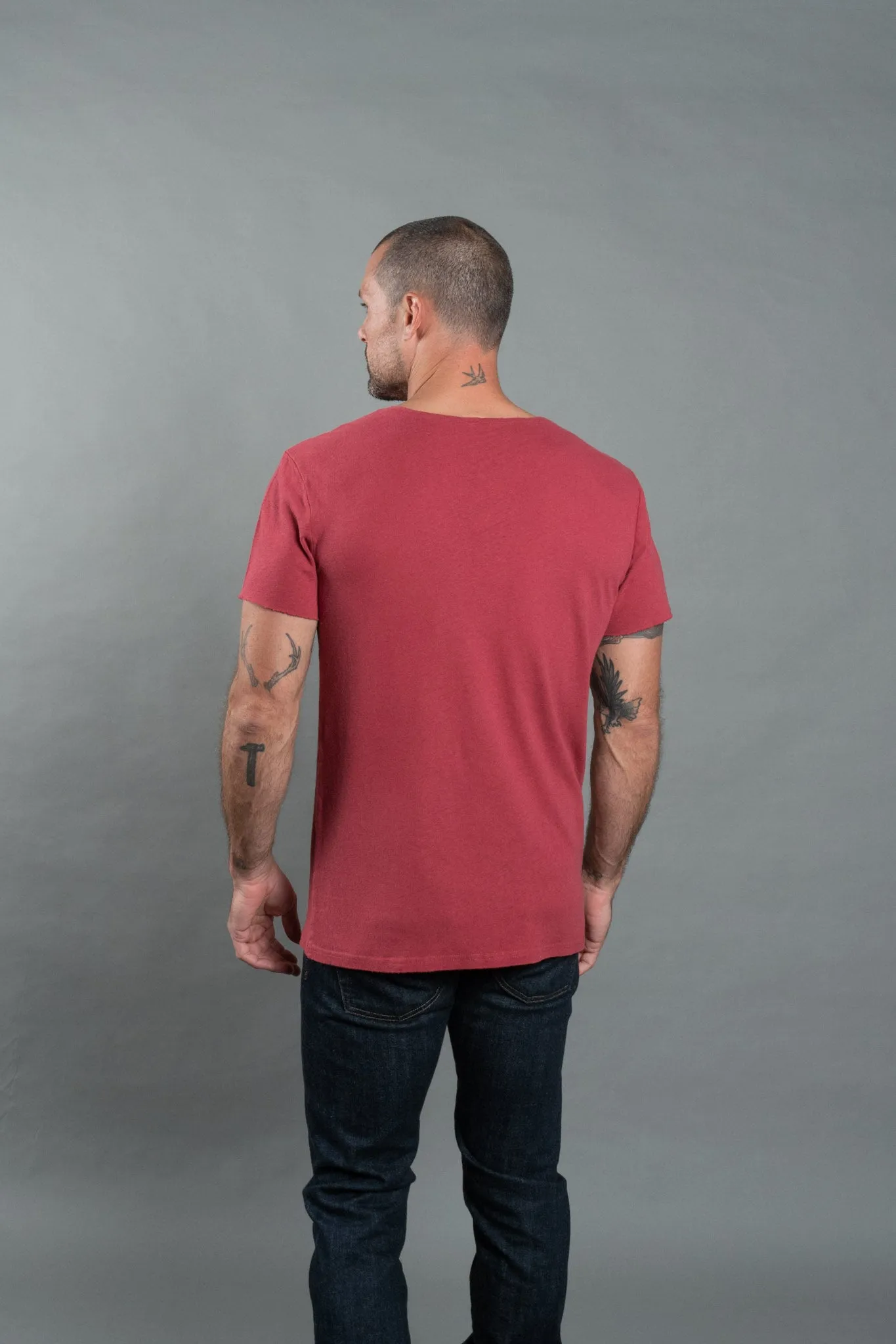 Men's Linen Blend Crew Neck Tee