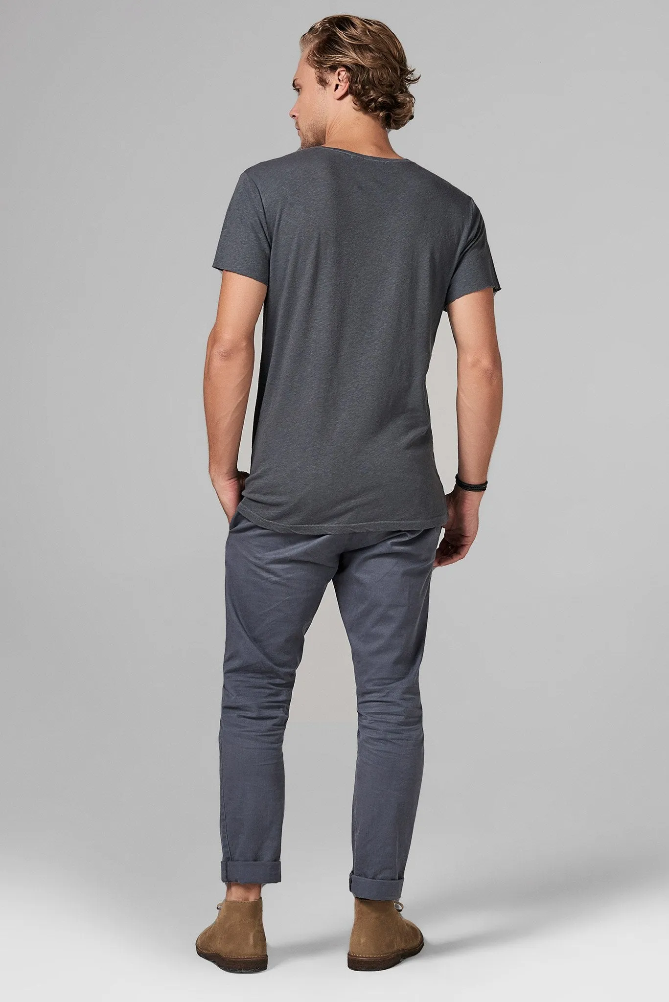 Men's Linen Blend Crew Neck Tee