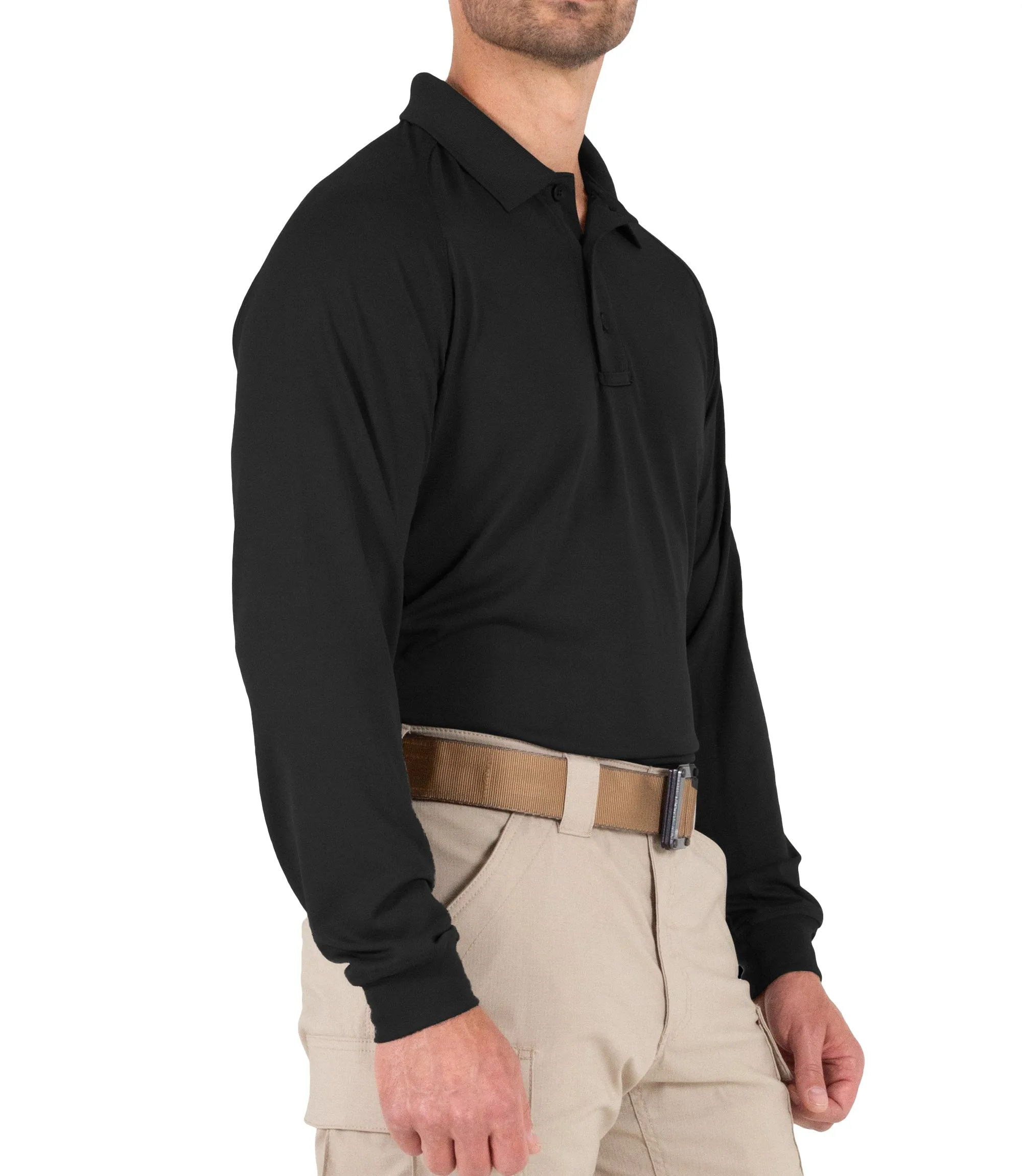 Men's Performance Long Sleeve Polo / Black