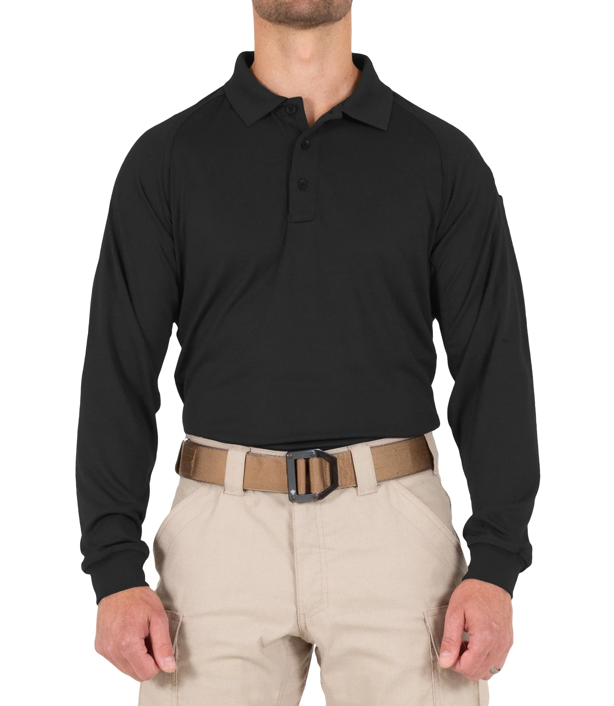 Men's Performance Long Sleeve Polo / Black