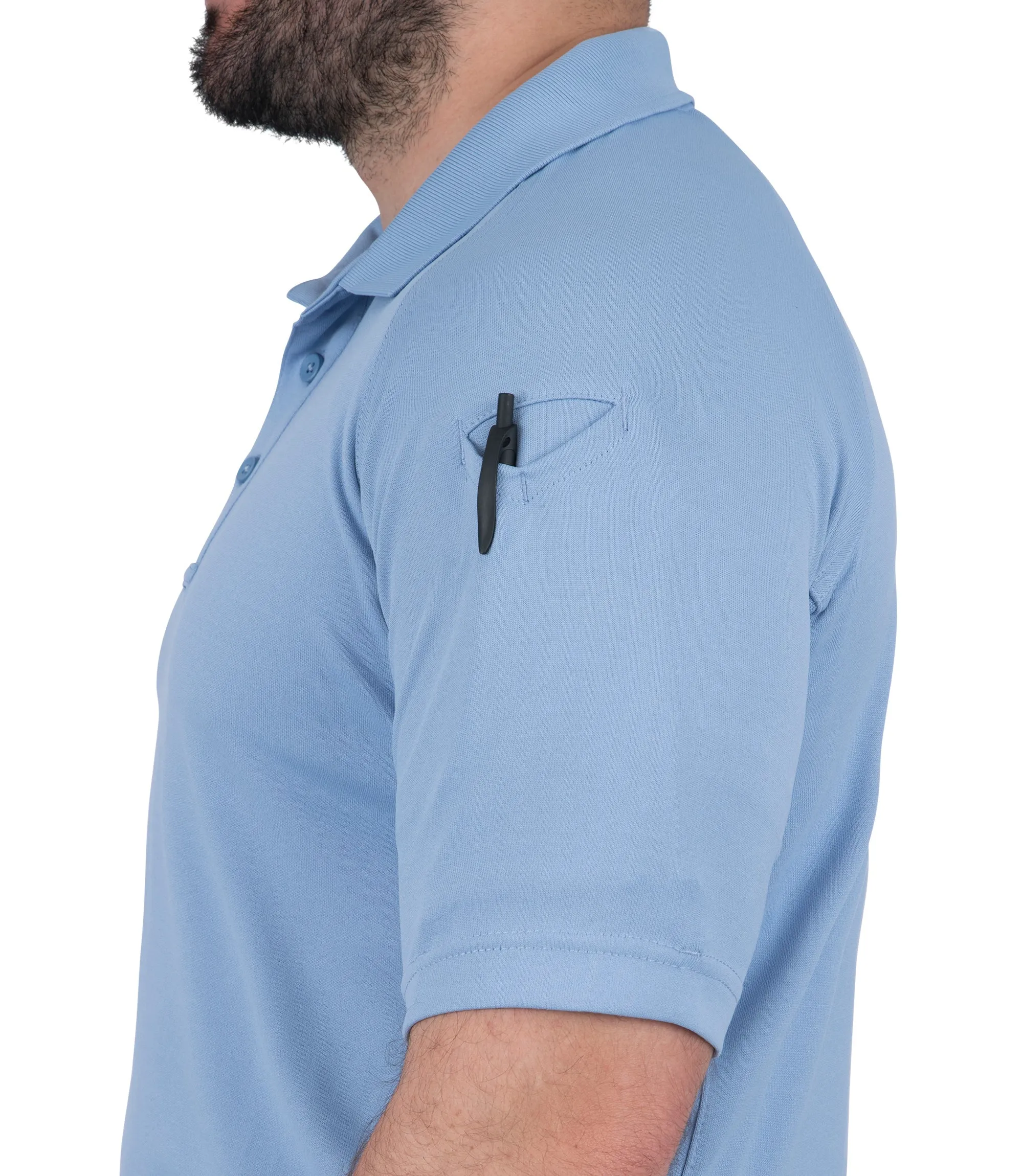 Men's Performance Short Sleeve Polo - Medium Blue