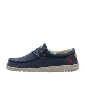 Mocassini Uomo Hey Dude Wally Washed Blu Scuro