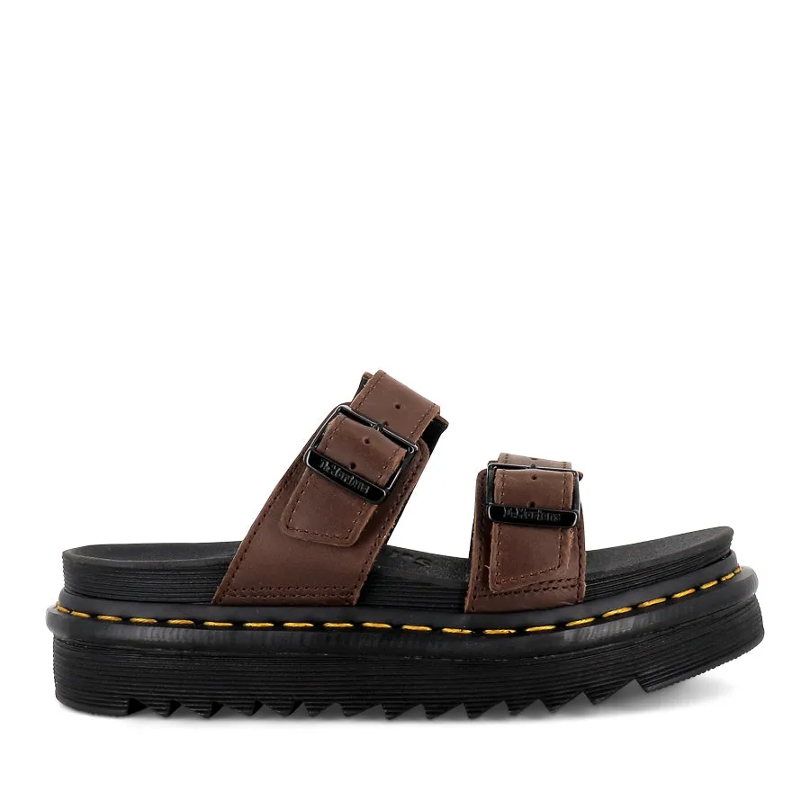 MYLES SLIDE SANDAL - DARK BROWN LEATHER