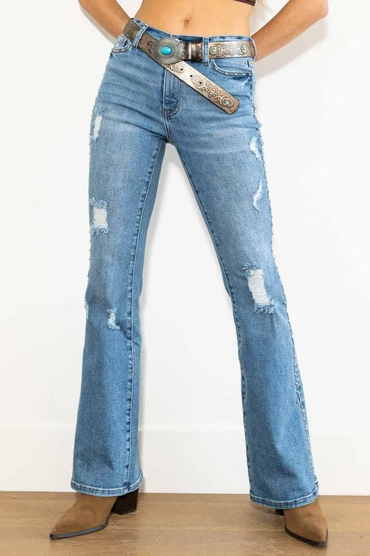 Nail Head Western Bootcut Jeans