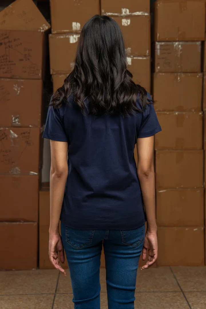 NAVY BLUE COTTON T-SHIRT