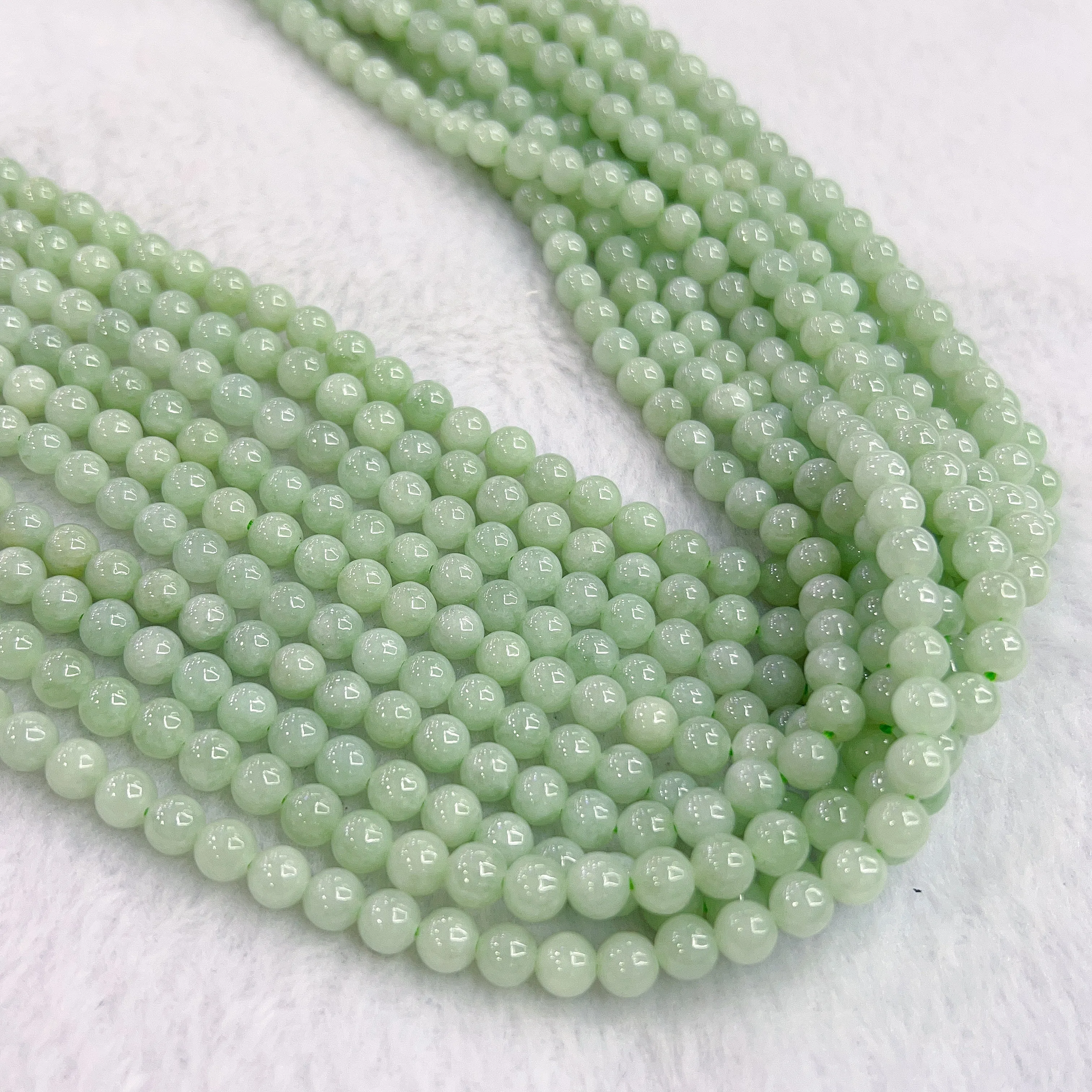 Nice Color - 6mm Genuine Jadeite Round Bead Strands DIY Jewelry Making Project