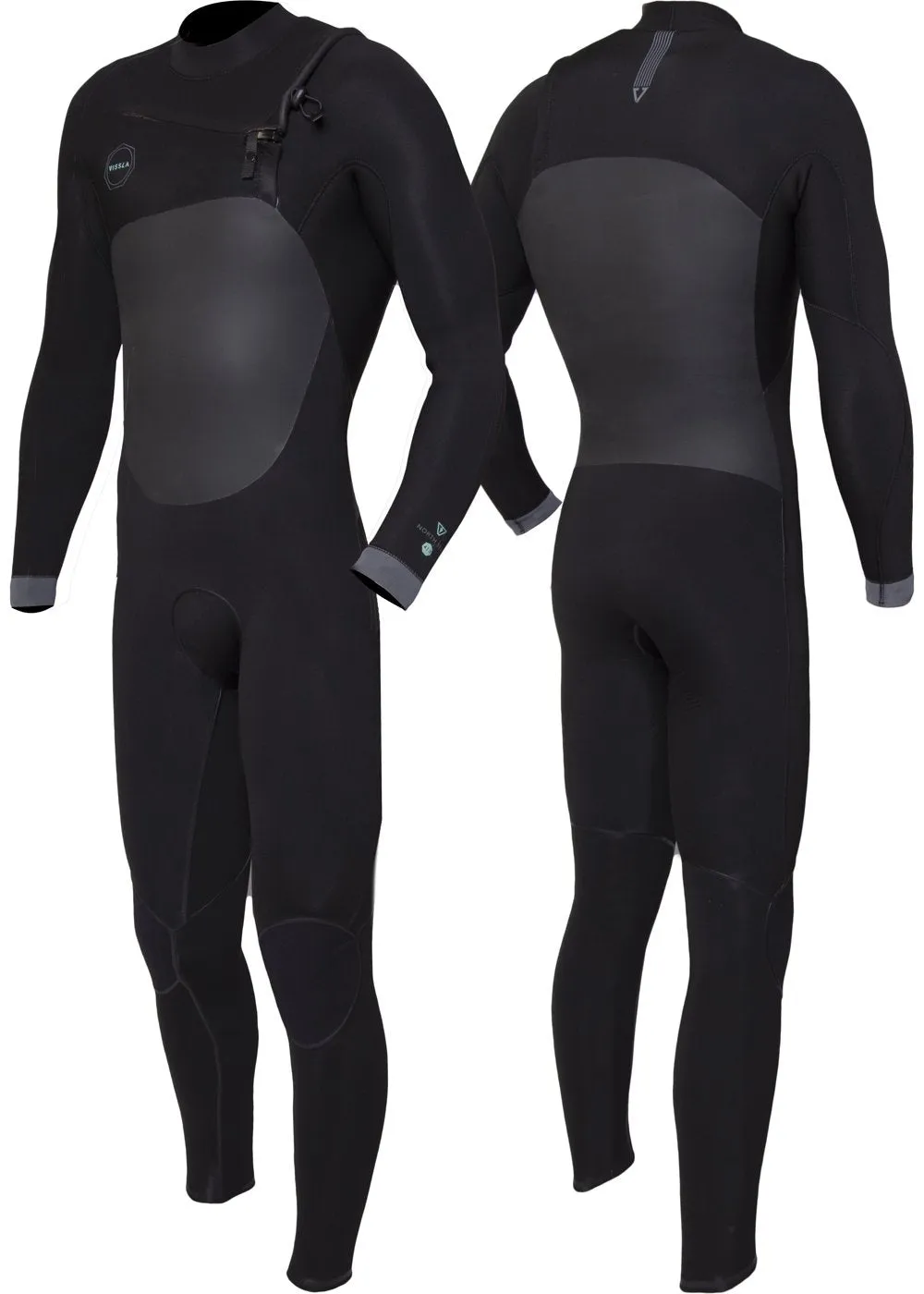 North Seas 4-3 Full Chest Zip Wetsuit, BLK