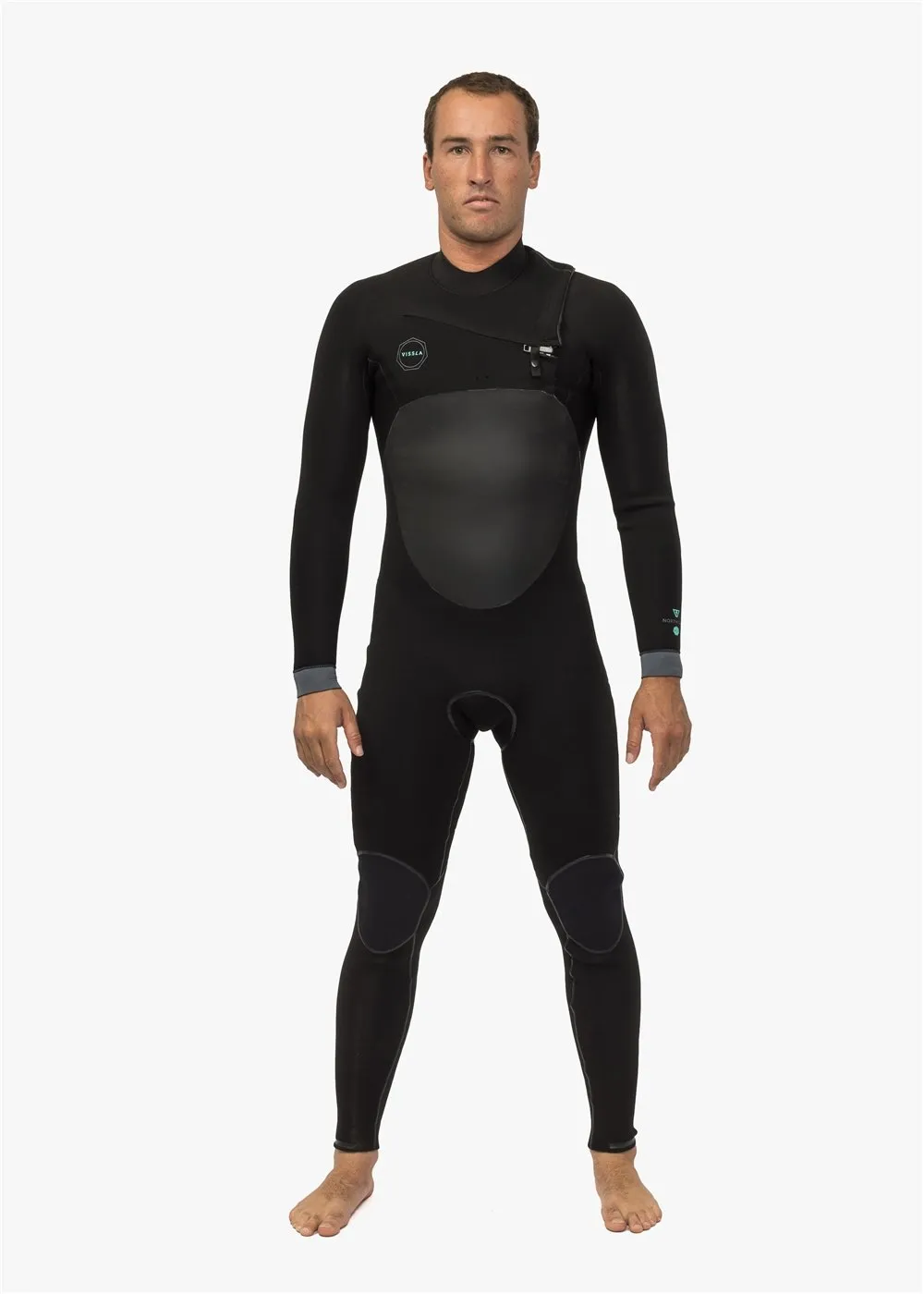 North Seas 4-3 Full Chest Zip Wetsuit, BLK